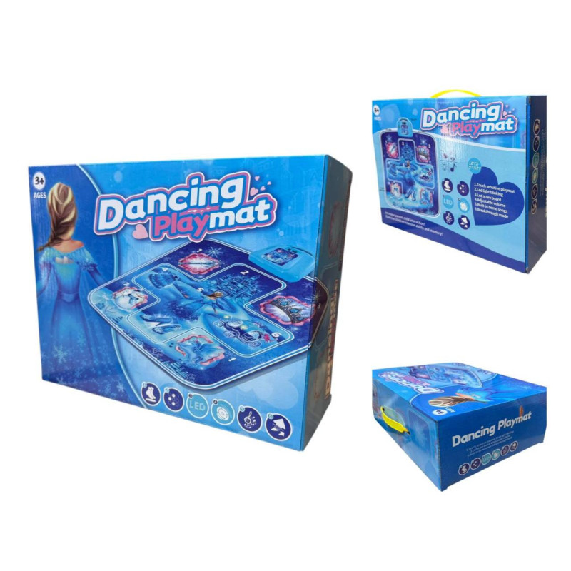 Килимок танцювальний Dancing Playmat  з музикою та підсвіткою голубий 2221-4