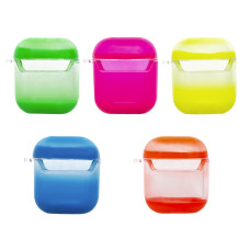 AirPods 1/2 case пластик жидкие блестки Color Sand клапан с карабином
