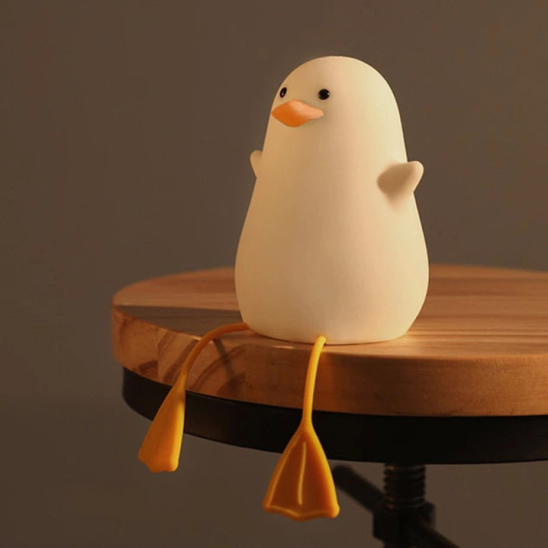 Нічник силіконовий акумуляторний дитячий Гусачок з лапками ZH-117