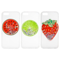 Чохол рідкі блискітки Fruit 3D iPhone 5