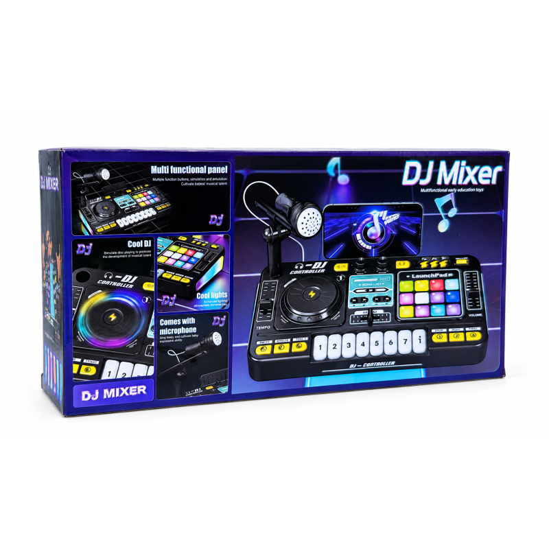 Дитячий DJ-мікшер «Юний діджей» із мікрофоном і світловими ефектами 8D-8A (21 шт)