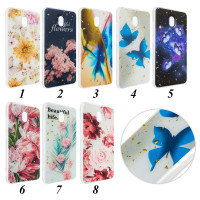 Чохол силіконовий Flowers блискітки Samsung A11 / M11 (A115/M115)