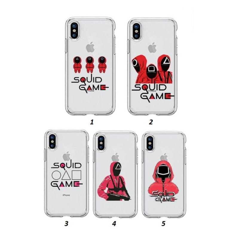 Чохол прозорий Print Гра в кальмара iPhone Xr