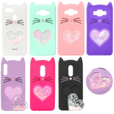 Чохол силіконовий Cat з блискітками Samsung M30
