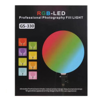 Круглая LED лампа видеосвета RGB LED GS-330