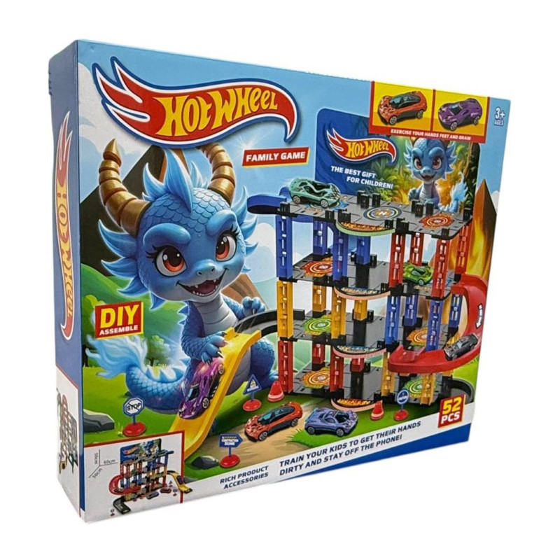 Траса з гірками та паркінгом Hot Wheels 52 деталей T876-14 (36 шт)