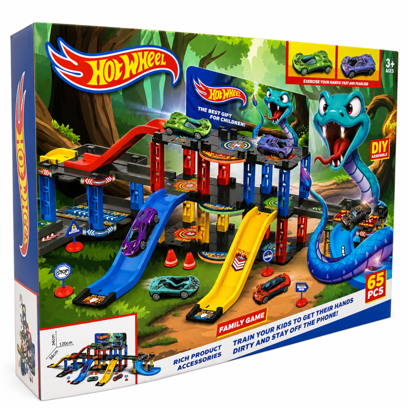 Траса з гірками та паркінгом Hot Wheels 65 деталей T876-15 (24 шт)