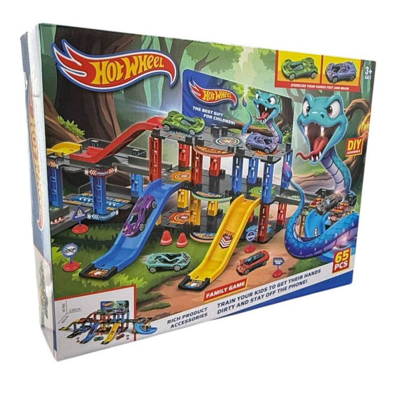 Траса з гірками та паркінгом Hot Wheels 65 деталей T876-15 (24 шт)