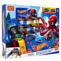 Траса з гірками та паркінгом Hot Wheels 74 деталей T876-16 (24 шт)