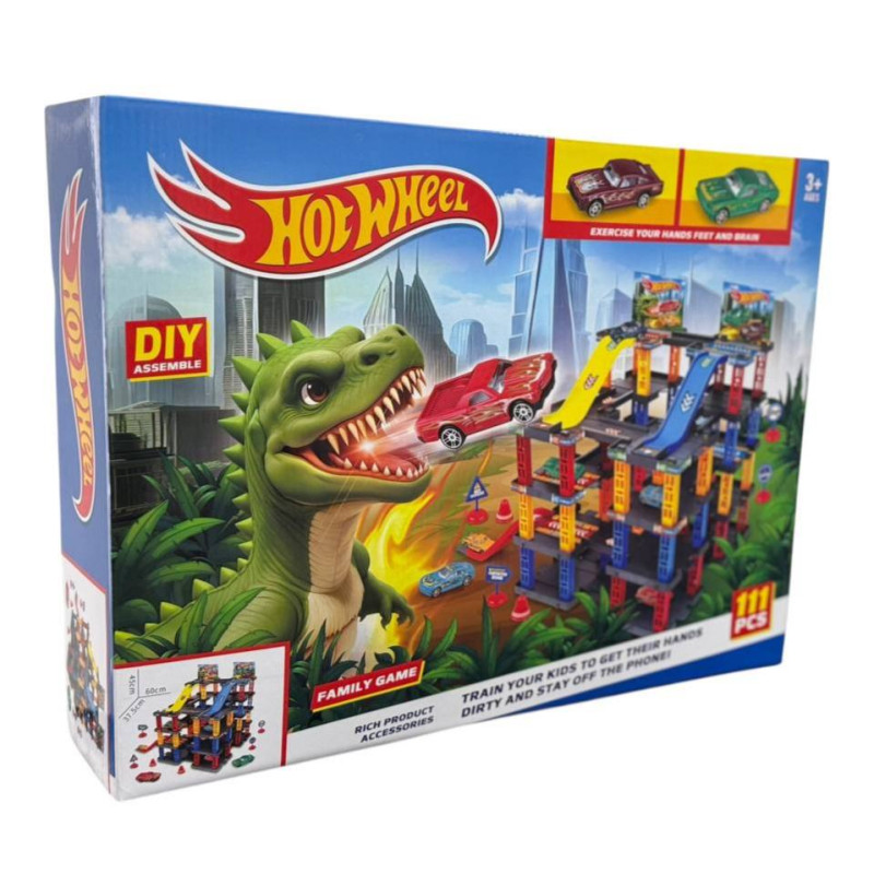 Траса з гірками та паркінгом Hot Wheels 111 деталей T876-6 (24 шт)