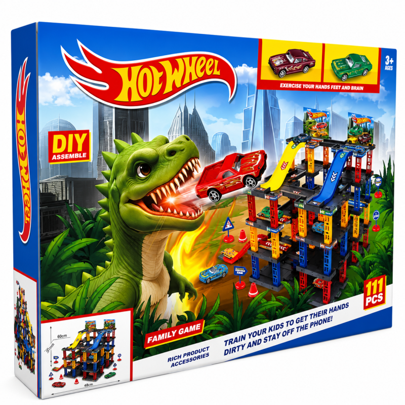 Траса з гірками та паркінгом Hot Wheels 111 деталей T876-6 (24 шт)
