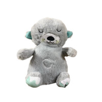 Мягкая игрушка ночник спящая Выдра дышит со звуком