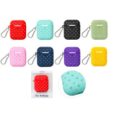 AirPods 1/2 case футляр камни сваровски с карабином