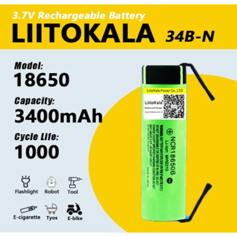 Аккумулятор LiitoKala 34B-N 3400mah