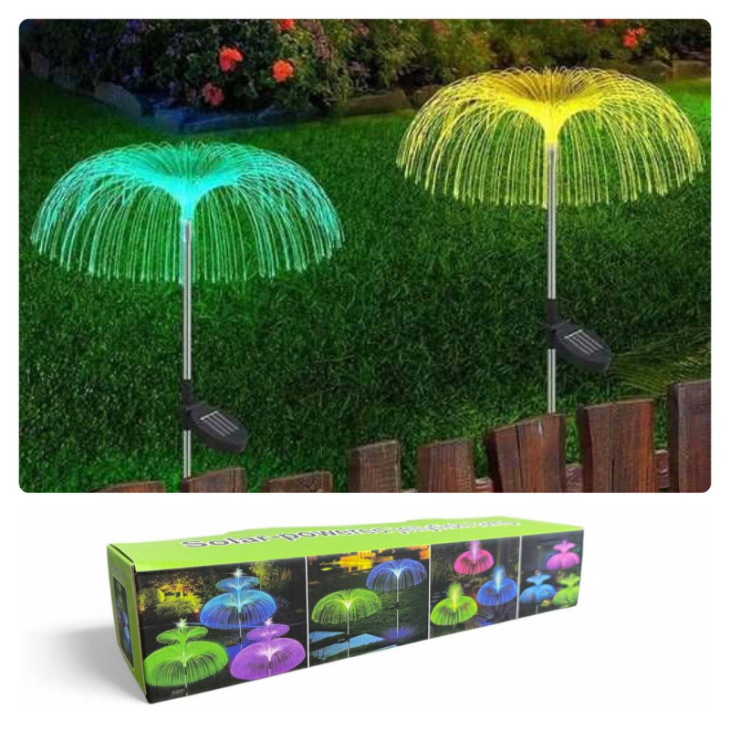 Садовий світлодіодний світильник на сонячній батареї Медуза (2 шт. в комплекті) 60262