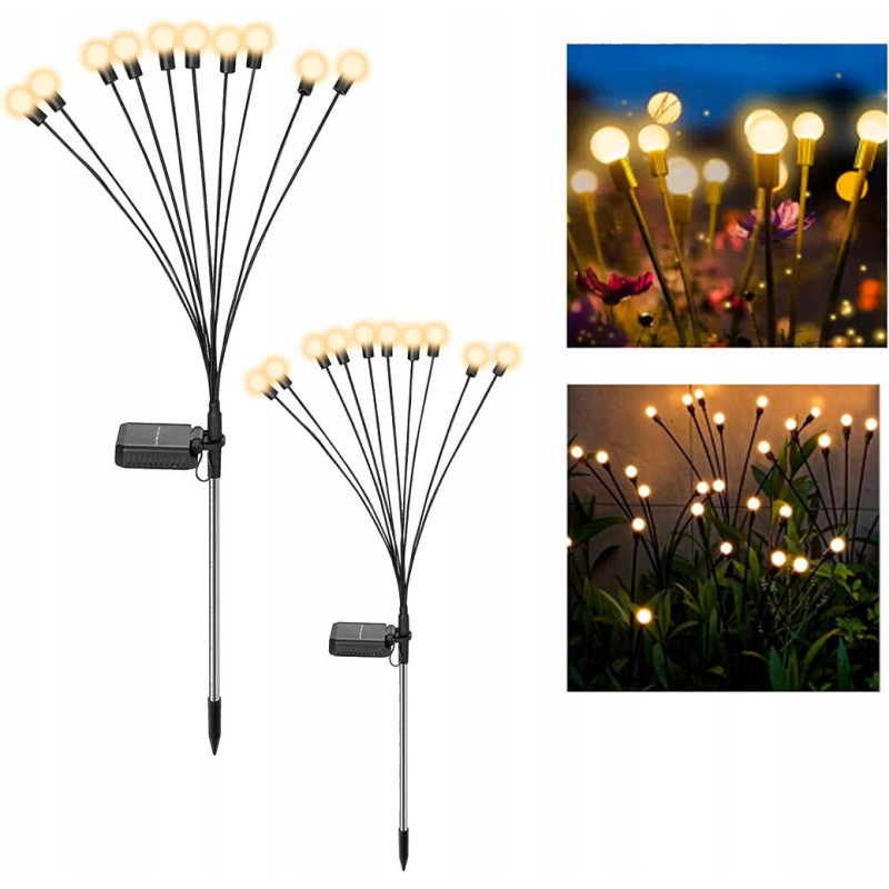 Садовий світлодіодний світильник на сонячній батареї Кульки (2 шт. в комплекті)