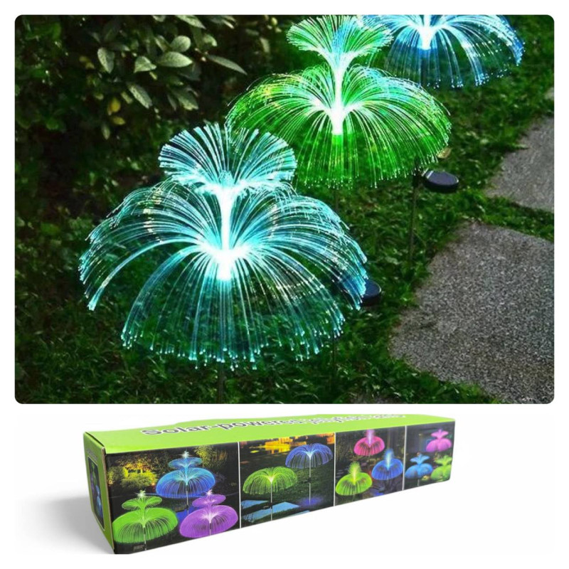 Садовий світлодіодний світильник на сонячній батареї Медуза подвійна (2 шт. в комплекті) 60263