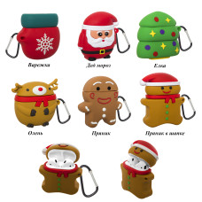 AirPods 1/2 case 3D Игрушка клапан с карабином new Year