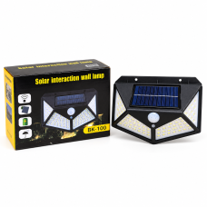 Вуличний ліхтар з вмонтованою сонячною панеллю Solar Wall Lamp BK-100 (100 шт) з датчиком руху