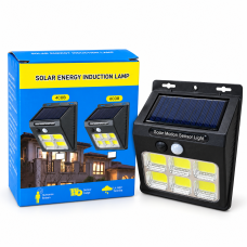 Вуличний ліхтар з вмонтованою сонячною панеллю Solar Wall Lamp 801-COB-6 (100 шт) з датчиком руху