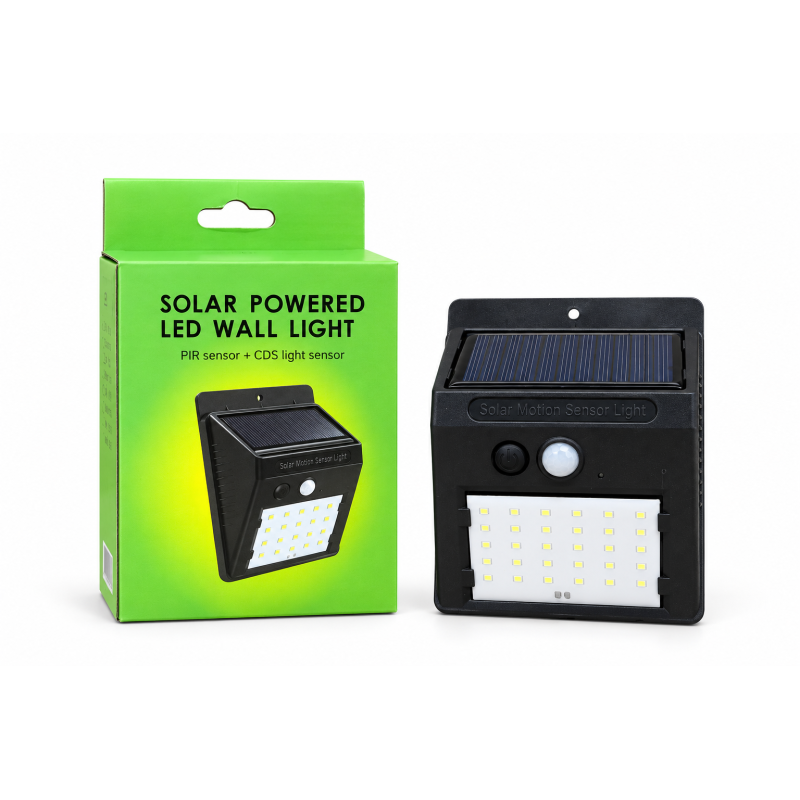 Вуличний ліхтар з вмонтованою сонячною панеллю Solar Wall Lamp 30 (100 шт) з датчиком руху