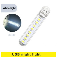 Мини фонарик на 8 светодиодов, USB лампа, LED