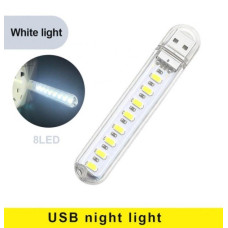 Мини фонарик на 8 светодиодов, USB лампа, LED