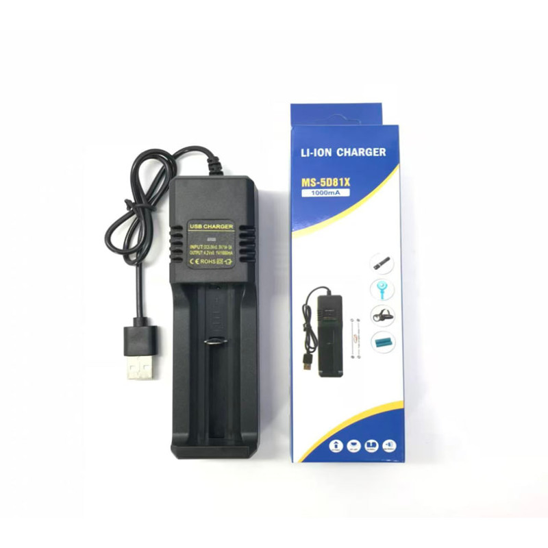 Зарядний пристрій для літієвих акумуляторів MS-5D81X на 1 слот (для акумуляторів 18650)