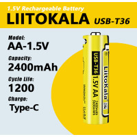 Аккумулятор LiitoKala USB-T36 AA (4500) 2400mah Type-c