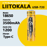 Аккумулятор LiitoKala USB-T35 18650 3500mah