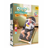 Дитячий шезлонг-гойдалка Baby Rocking Chair Multifunctional з дугою та підвісними іграшка7301 (8 шт)