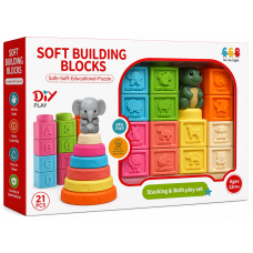 Конструктор - пірамідка Soft Building Blocks, 21 деталь  688-2D (72 шт)