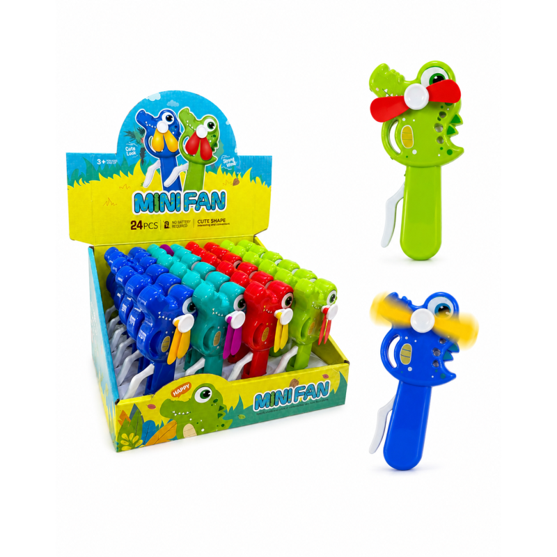 Вентилятор JH-51 ручний дитячий Crocodile Mini Hand-Powered Fan (720 шт)