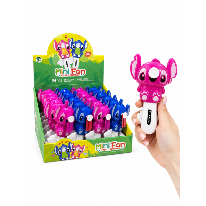 Вентилятор JH-46 ручний дитячий Stitch Mini Hand-Powered Fan (576 шт)