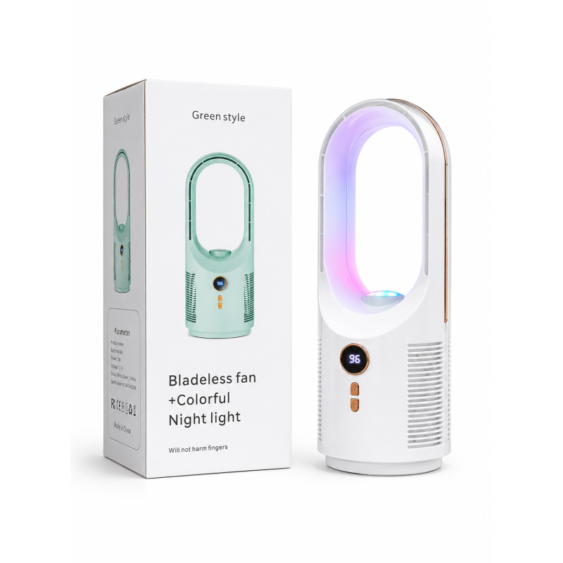 Вентилятор F8 настільний безлопатевий з LED підсвічуванням (24 шт)