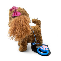 Интерактивный Собачка на поводке Тойпудель 30см (ходит, лает, поет, двигает язычком)