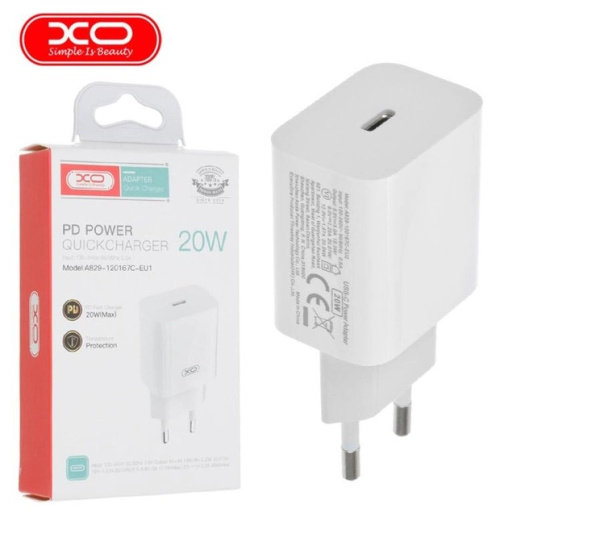 СЗУ XO A829-120167C-EU1 PD 20W fast charging EU charger(CE)