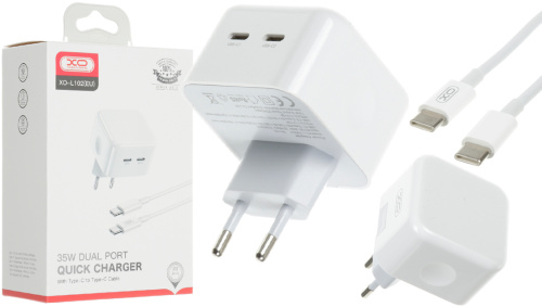 СЗУ XO L102 35W dual Type-c port fast charger with Type-c cable