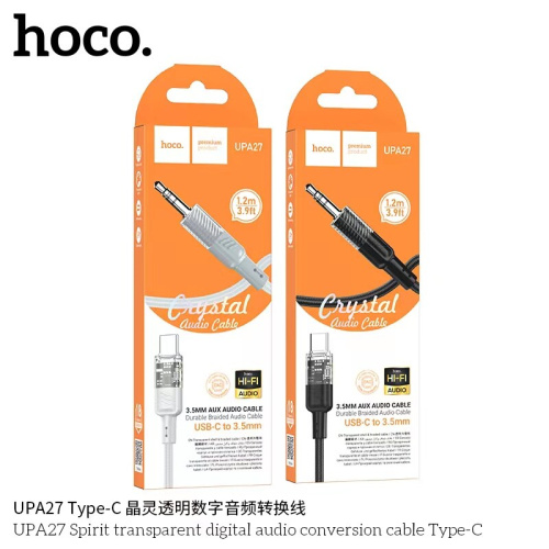 Кабель Hoco UPA27 Spirit transparent digital audio conversion cable Lightning