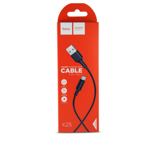 kabel-hoco-x25-soarer-charging-data-cable-for-type-c-black