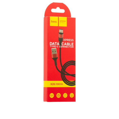 kabel-hoco-x26-xpress-charging-data-cable-for-type-c-blackred